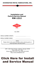 DMF RW-1212 Install and Service Manual